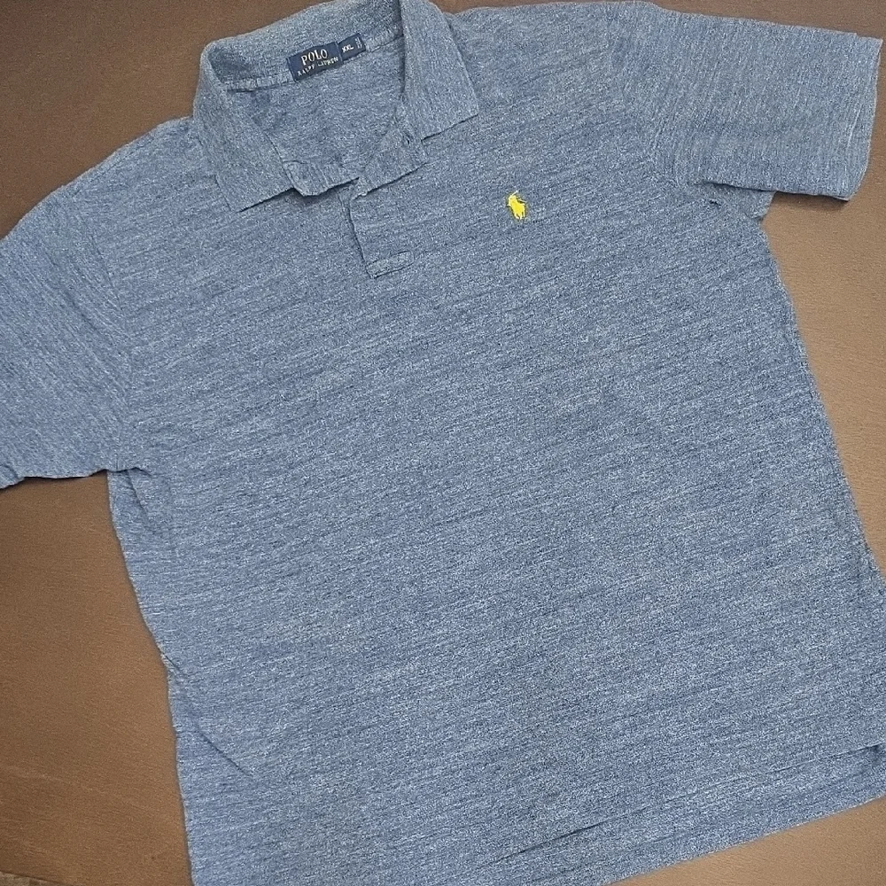 POLO by Ralph Lauren Heathered‎ Blue Polo Shirt XXL Men's